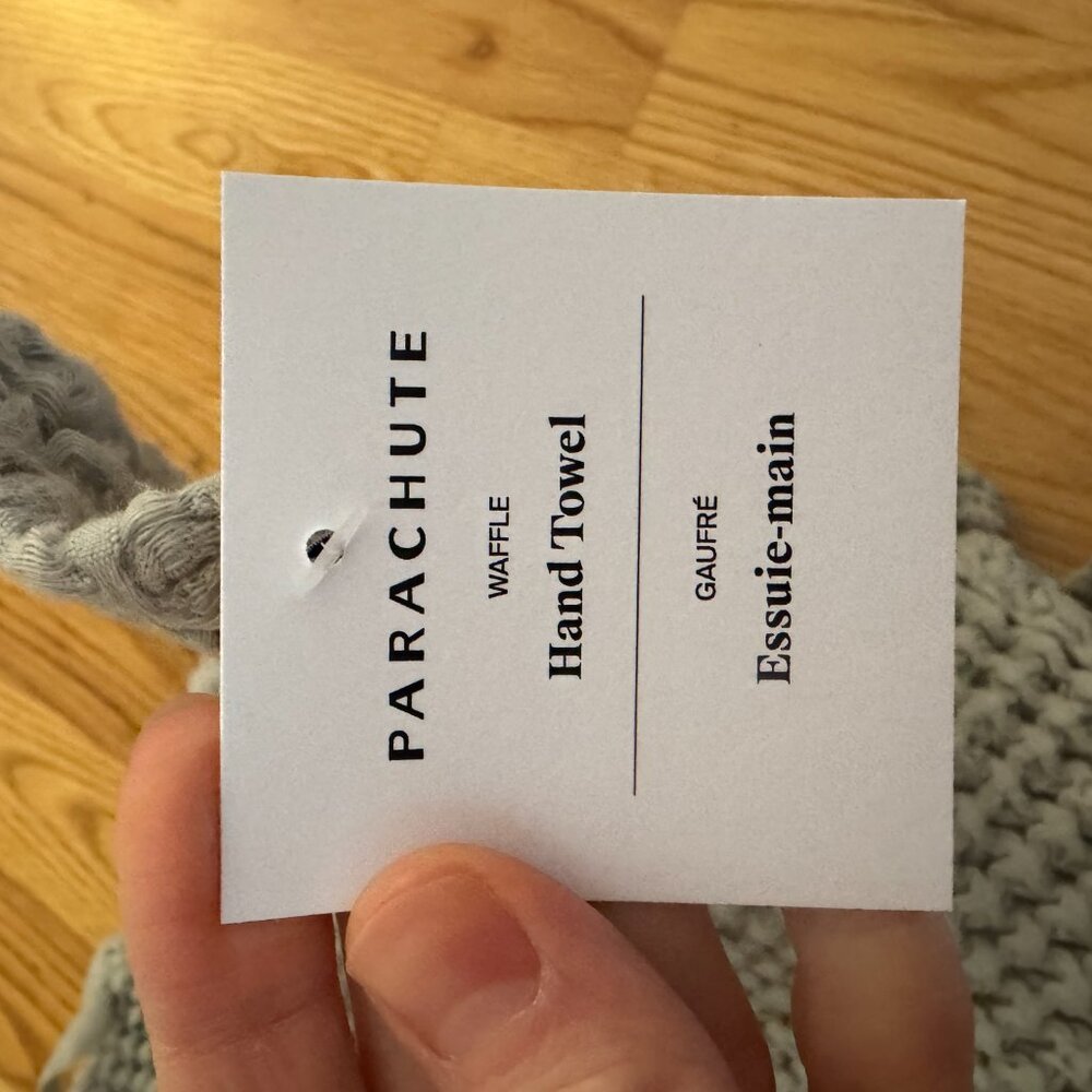 Parachute Waffle Hand Towel, in willow grey green color, NWT - Picture 8 of 10
